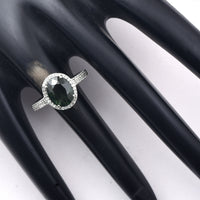 2.85 Ct Oval Mixed Cut Natural Green Sapphire 950 Platinum Ring