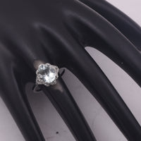 1.97 Ct Oval Mixed Cut Natural Aquamarine 950 Platinum Ring
