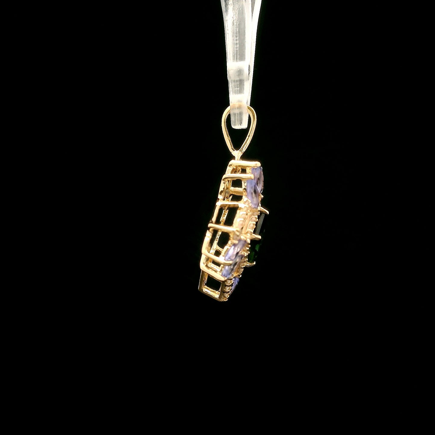 1.08 Ct Square Tourmaline 14K Gold Pendant