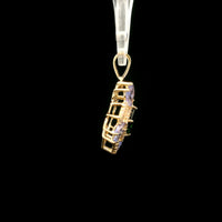 1.08 Ct Square Tourmaline 14K Gold Pendant