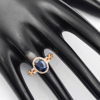 2.52 Ct Oval Mixed Cut Natural Sapphire 14K Gold Ring