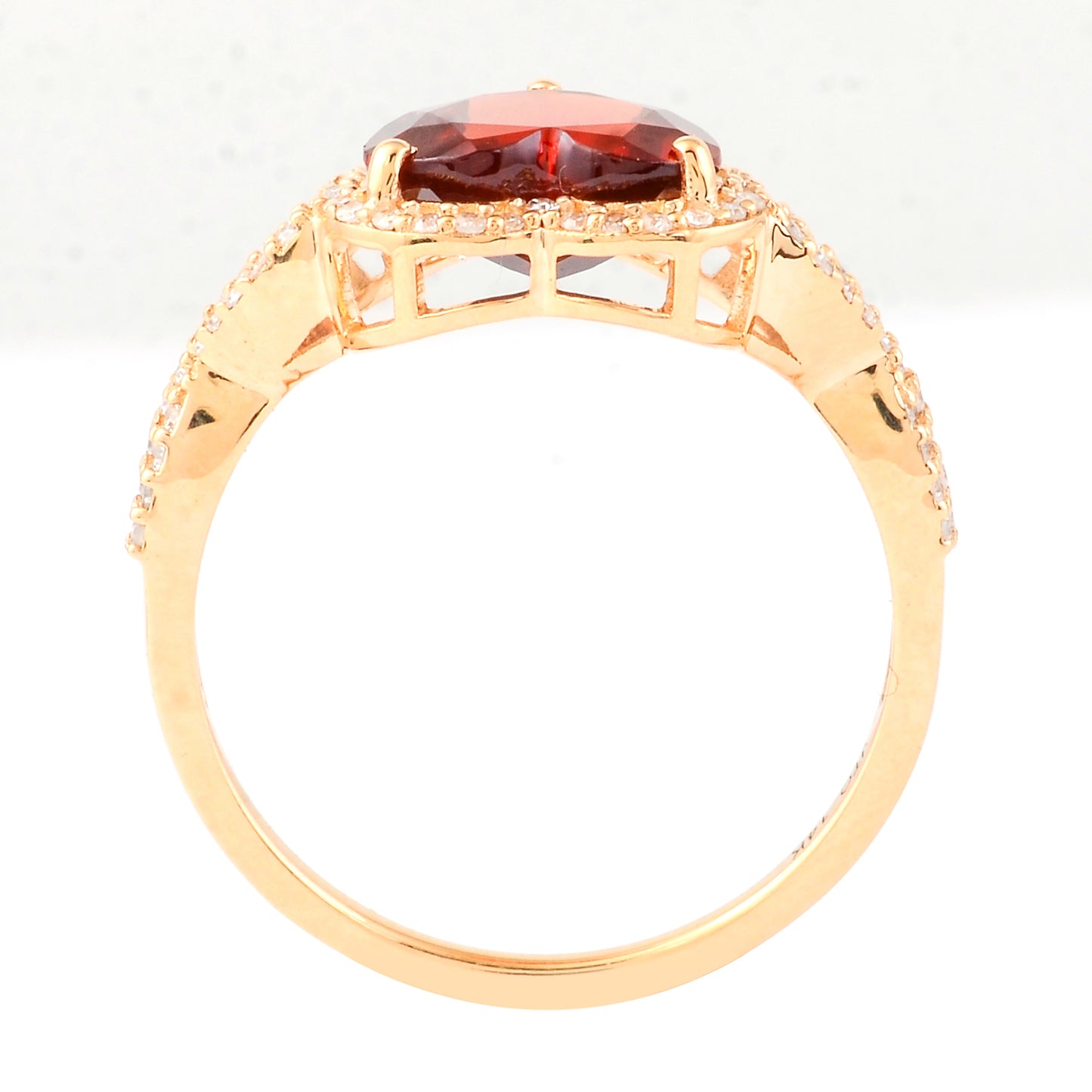 2.25 Ct Heart Mixed Cut Natural Garnet 14K Gold Ring