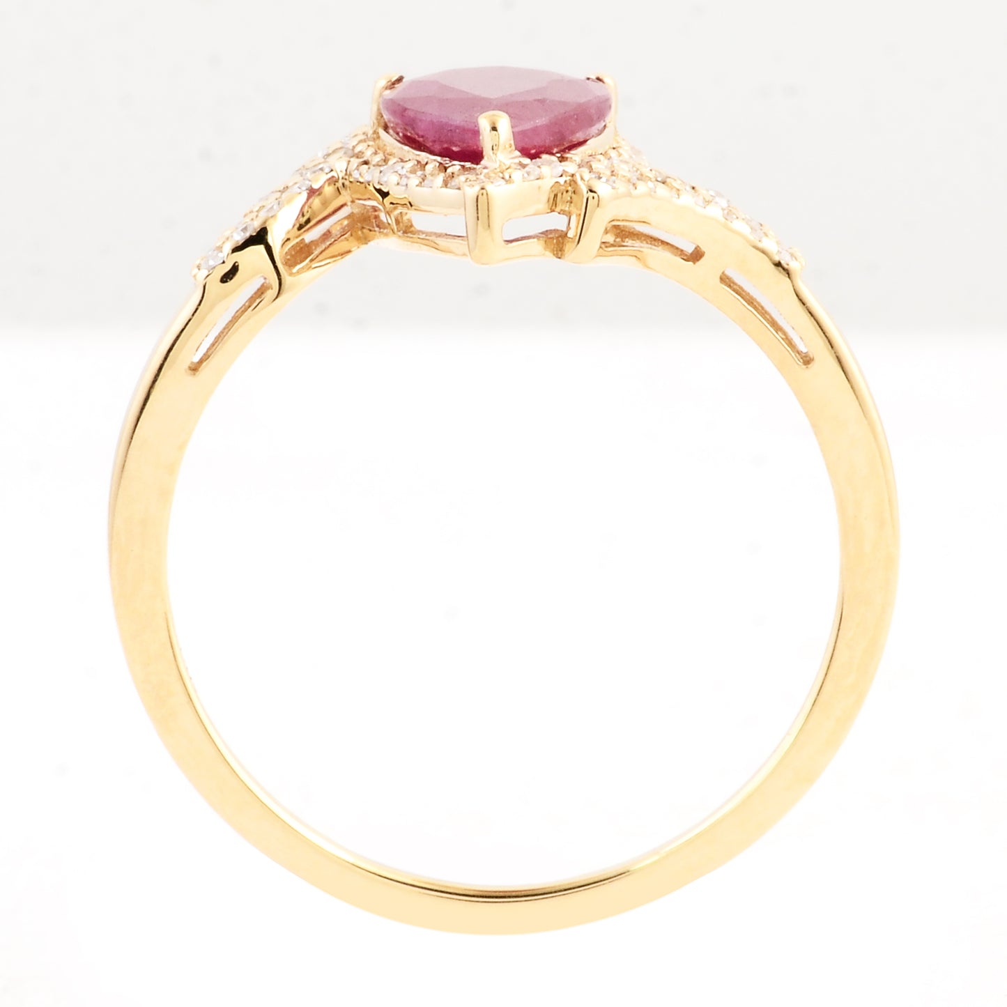 1.44 Ct Pear Mixed Cut Natural Corundum Ruby 14K Gold Ring