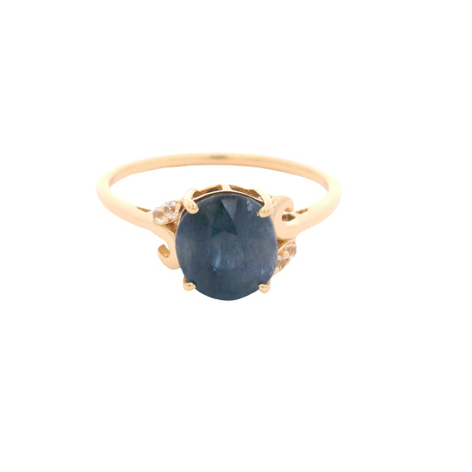 2.40 Ct Oval Sapphire 14K Gold Ring