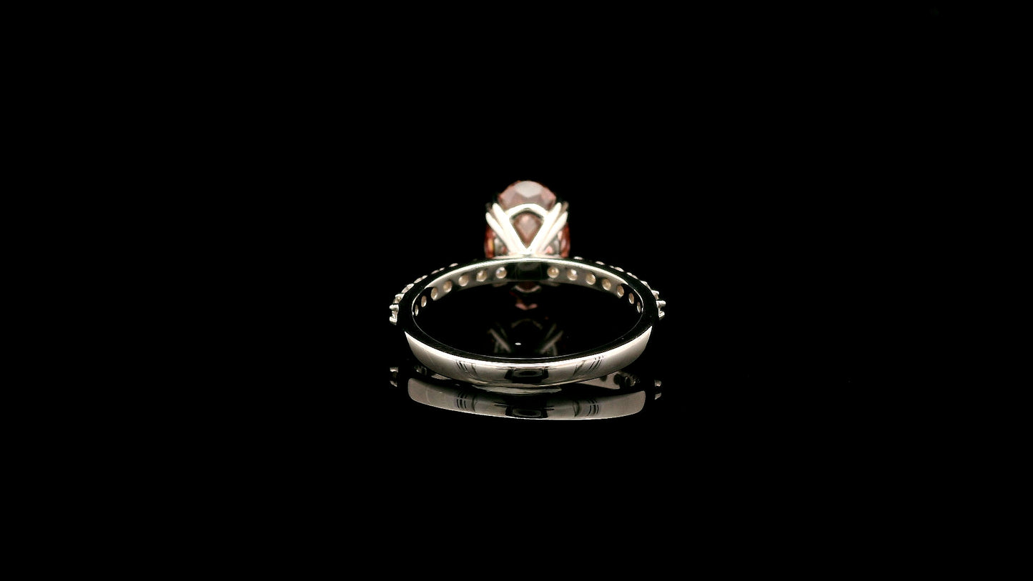 3.35 Carats Pink Lab Grown Diamond 14K Gold Ring