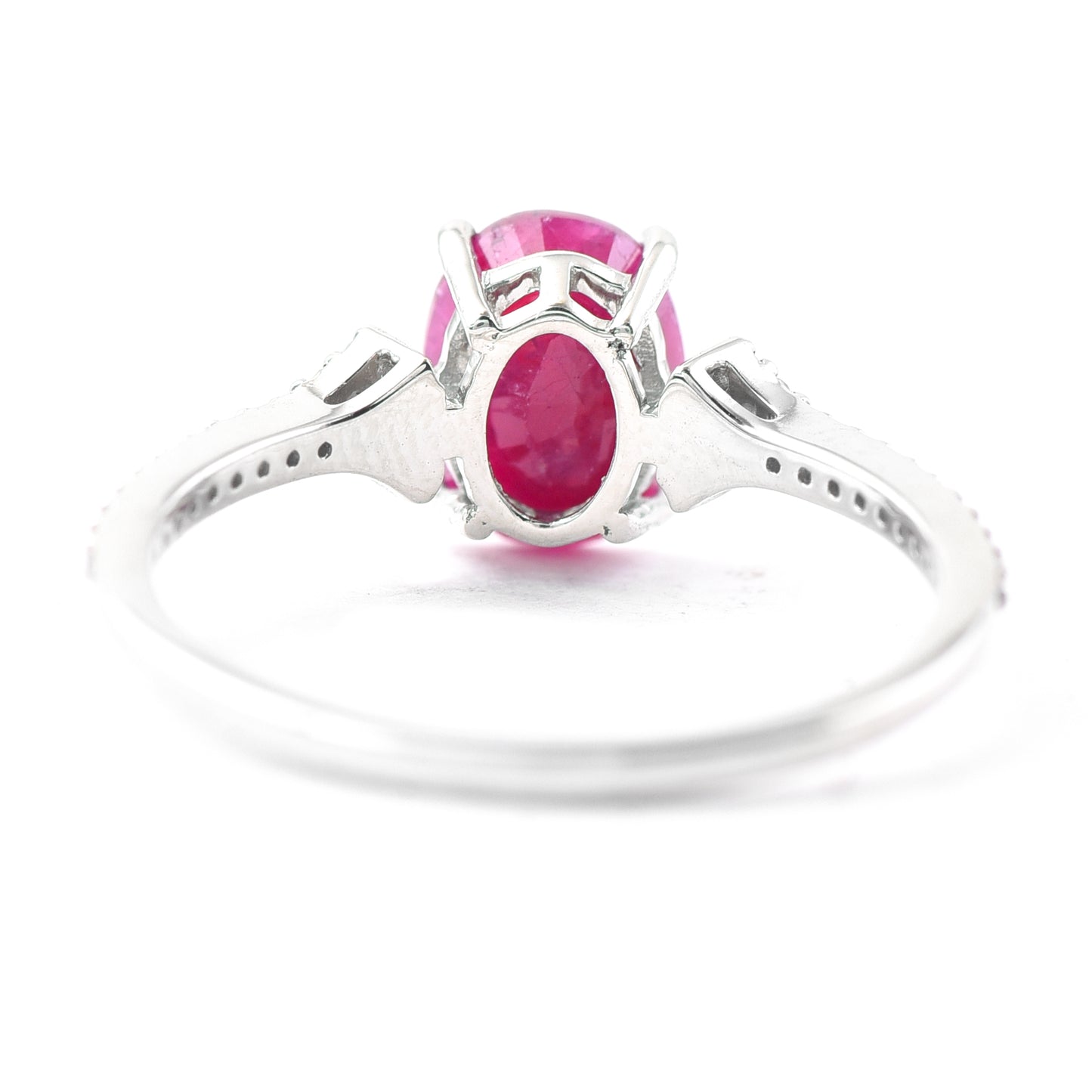 1.88 Ct Oval Mixed Cut Natural Ruby 950 Platinum Ring