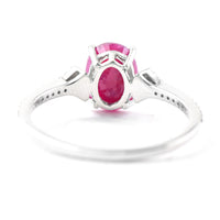1.88 Ct Oval Mixed Cut Natural Ruby 950 Platinum Ring