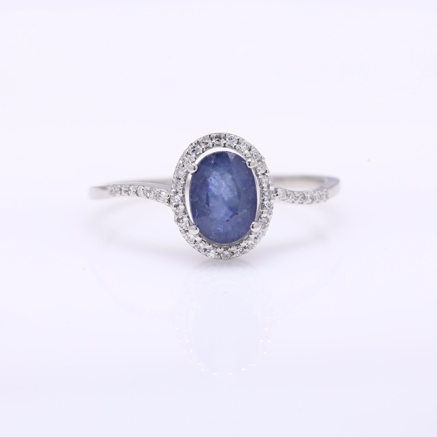 1.42 Ct Oval Mixed Cut Natural Sapphire 950 Platinum Ring
