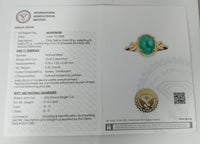 2.50 Ct Oval Cabochon Natural Beryl Emerald 14K Gold Ring