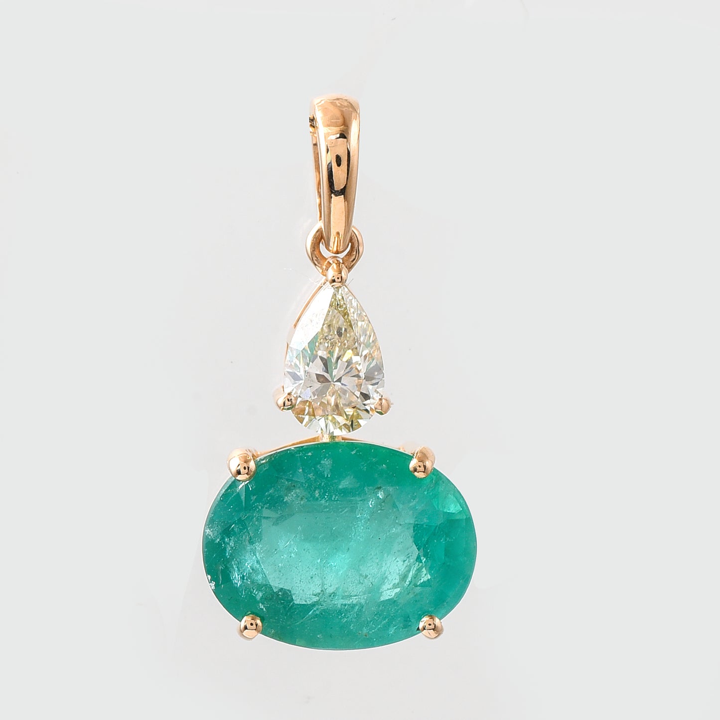2.68 Ct Oval Emerald 14K Gold Pendant