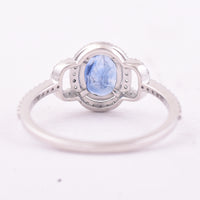 1.50 Ct Oval Mixed Cut Natural Sapphire 950 Platinum Ring