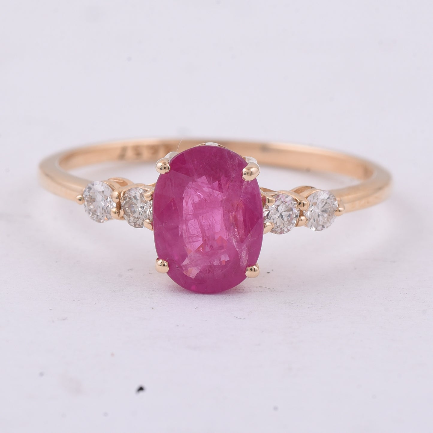 1.68 Ct Oval Natural Ruby 14K Gold Ring