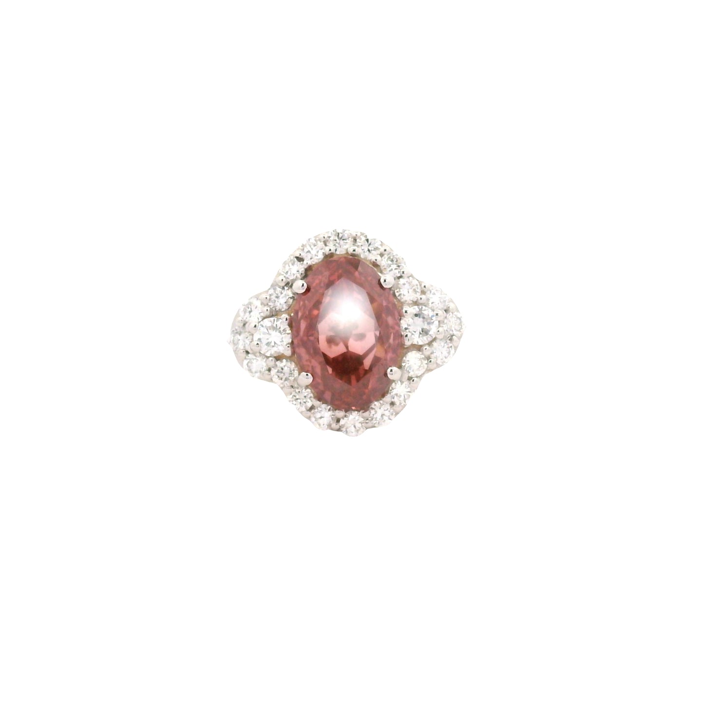 3.71 Carats Pink Lab Grown Diamond 14K Gold Ring