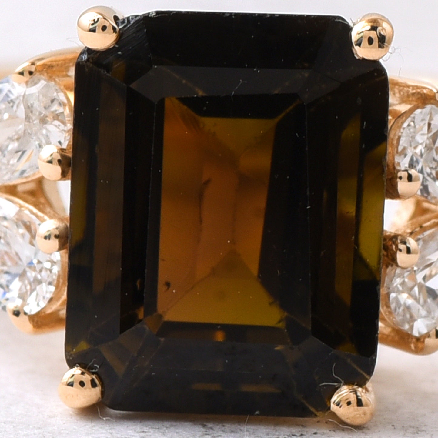 2.65 Ct Octagon Step Cut Natural Tourmaline 14K Gold Ring