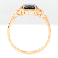 1.92 Ct Oval Mixed Cut Natural Sapphire 14K Gold Ring