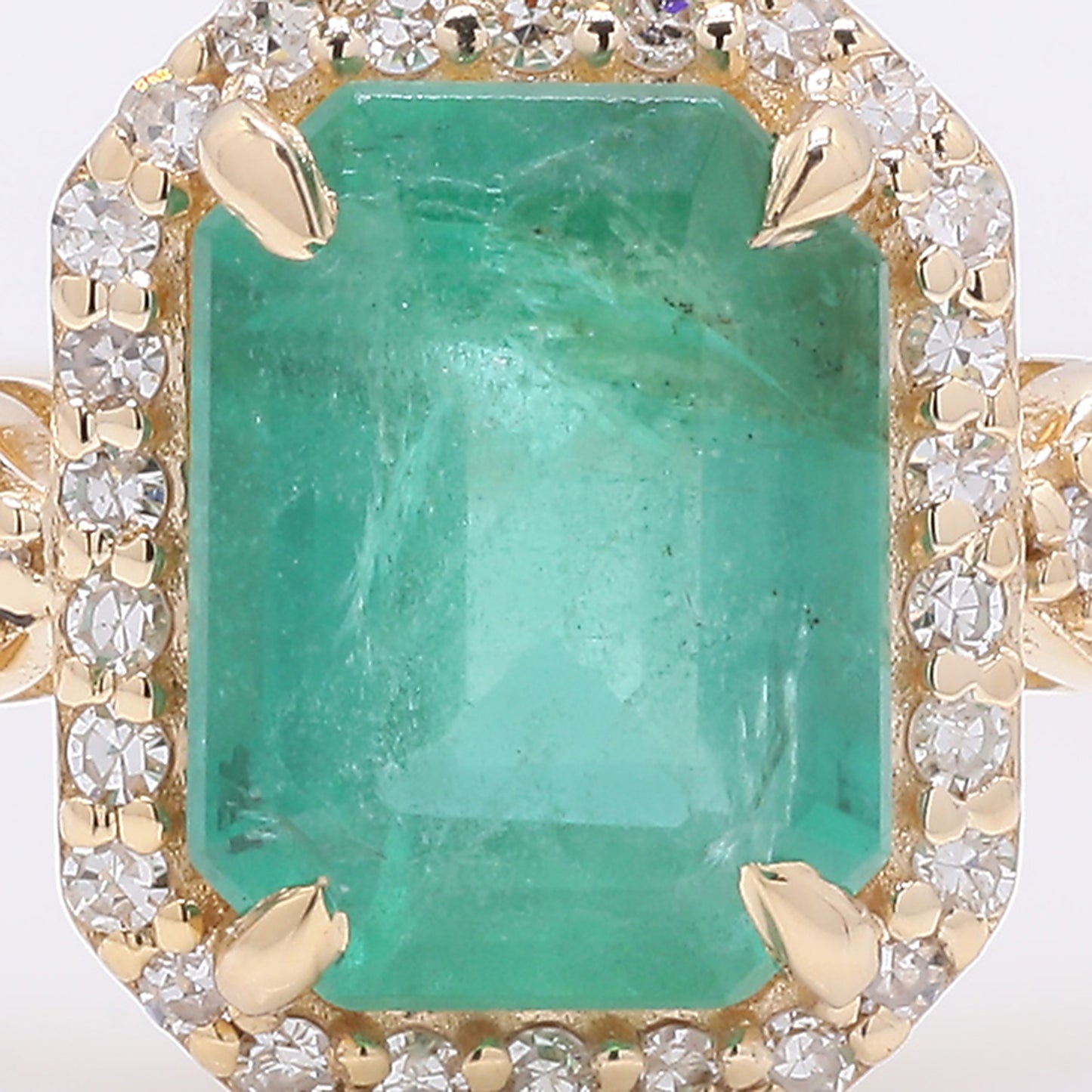 1.35 Ct Octagon Step Cut Natural Emerald 14K Gold Ring