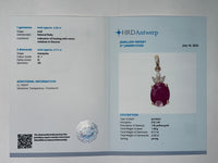 2.43 Ct Oval Natural Ruby 14K Gold Pendant