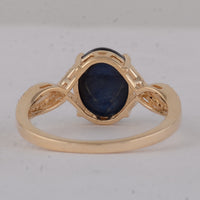 4.14 Ct Oval Sapphire 9K Gold Ring