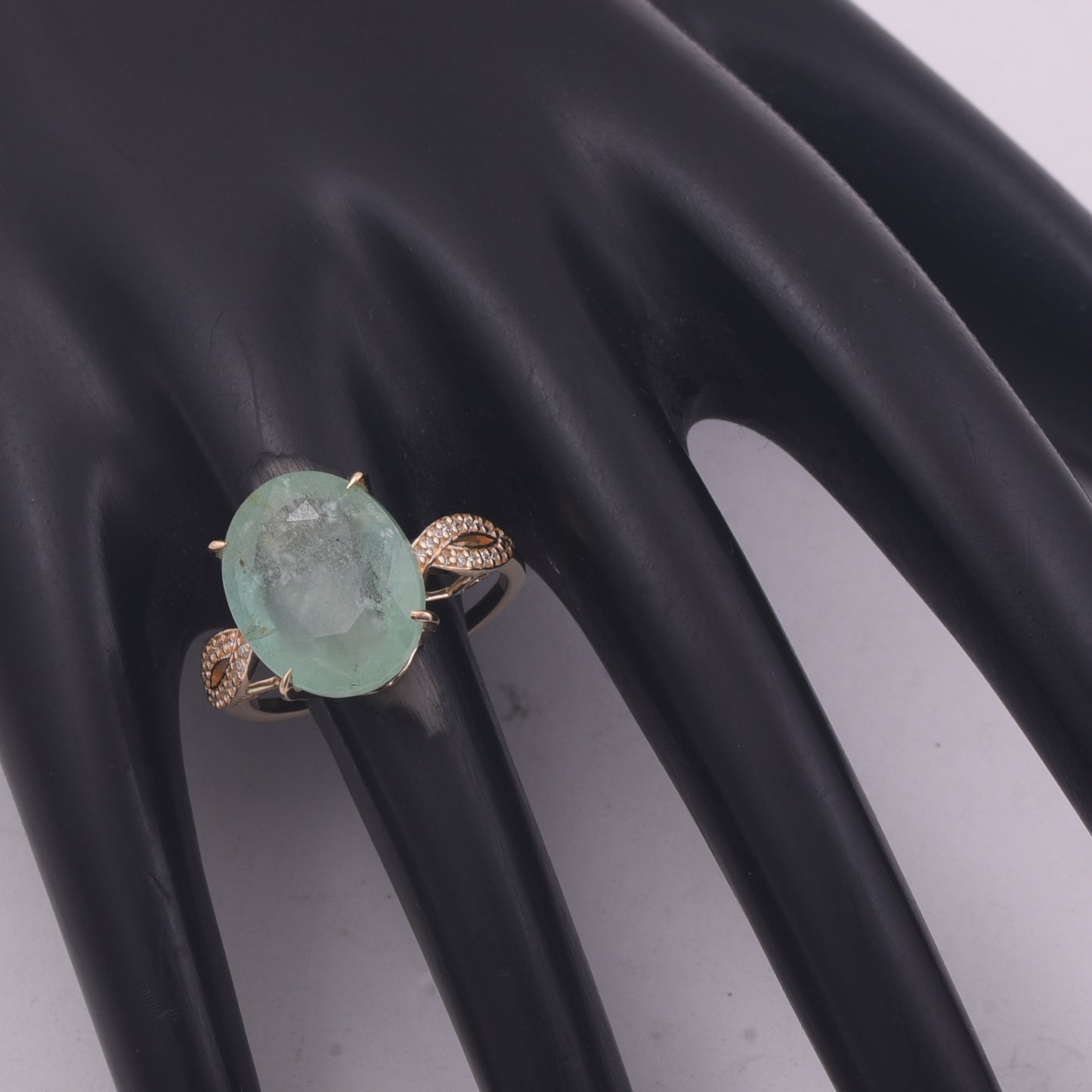 8.04 Ct Oval Emerald 14K Gold Ring