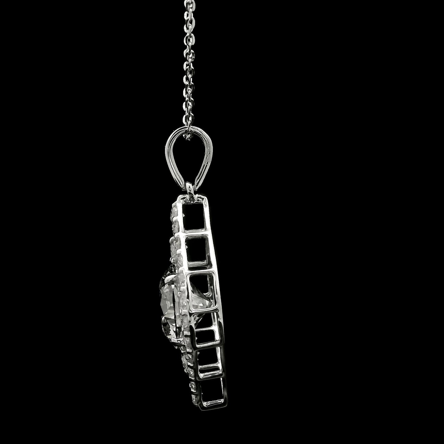 2.80 Carats Lab Grown Diamond 14K Gold Pendant