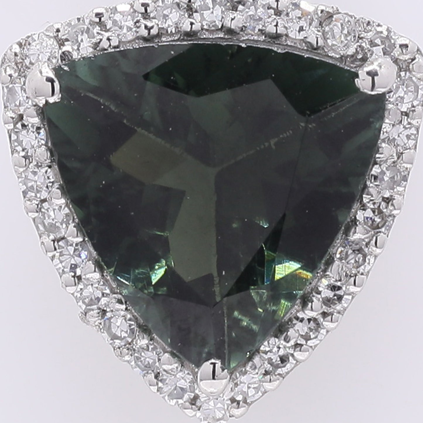 1.44 Ct Triangle Mixed Cut Natural Tourmaline 950 Platinum Pendant