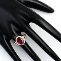 2.55 Ct Oval Mixed Cut Natural Corundum Ruby 14K Gold Ring