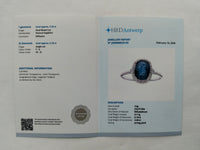 2.43 Ct Cushion Mixed Cut Natural Sapphire 950 Platinum Ring