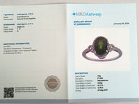 2.95 Ct Oval Mixed Cut Natural Green Sapphire 950 Platinum Ring