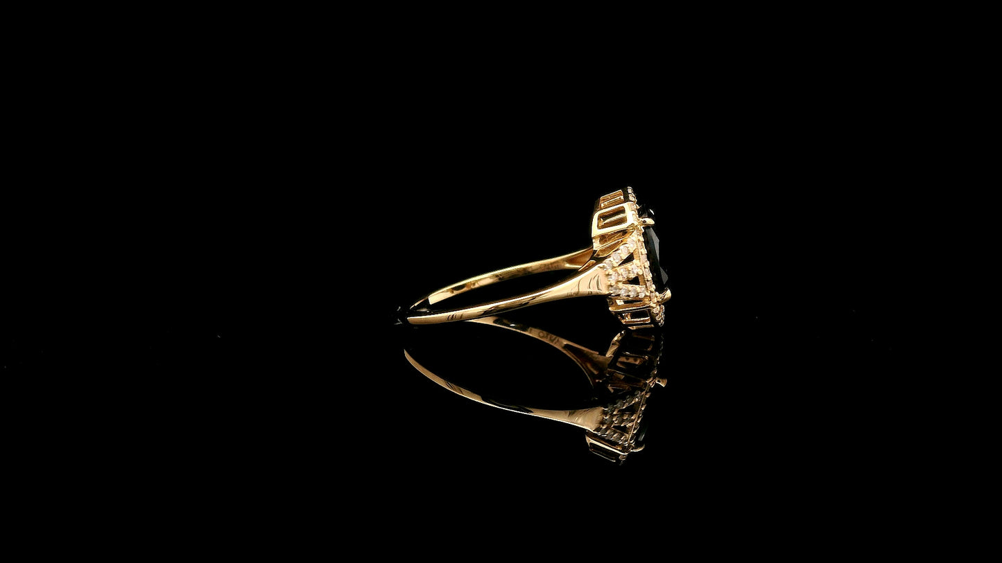 2.31 Ct Oval Natural Sapphire 14K Gold Ring