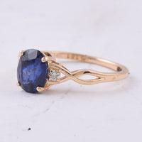 1.79 Ct Oval Natural Sapphire 14K Gold Ring