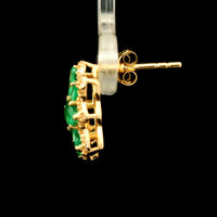 1.77 Ct Pear Emerald 14K Gold Earrings