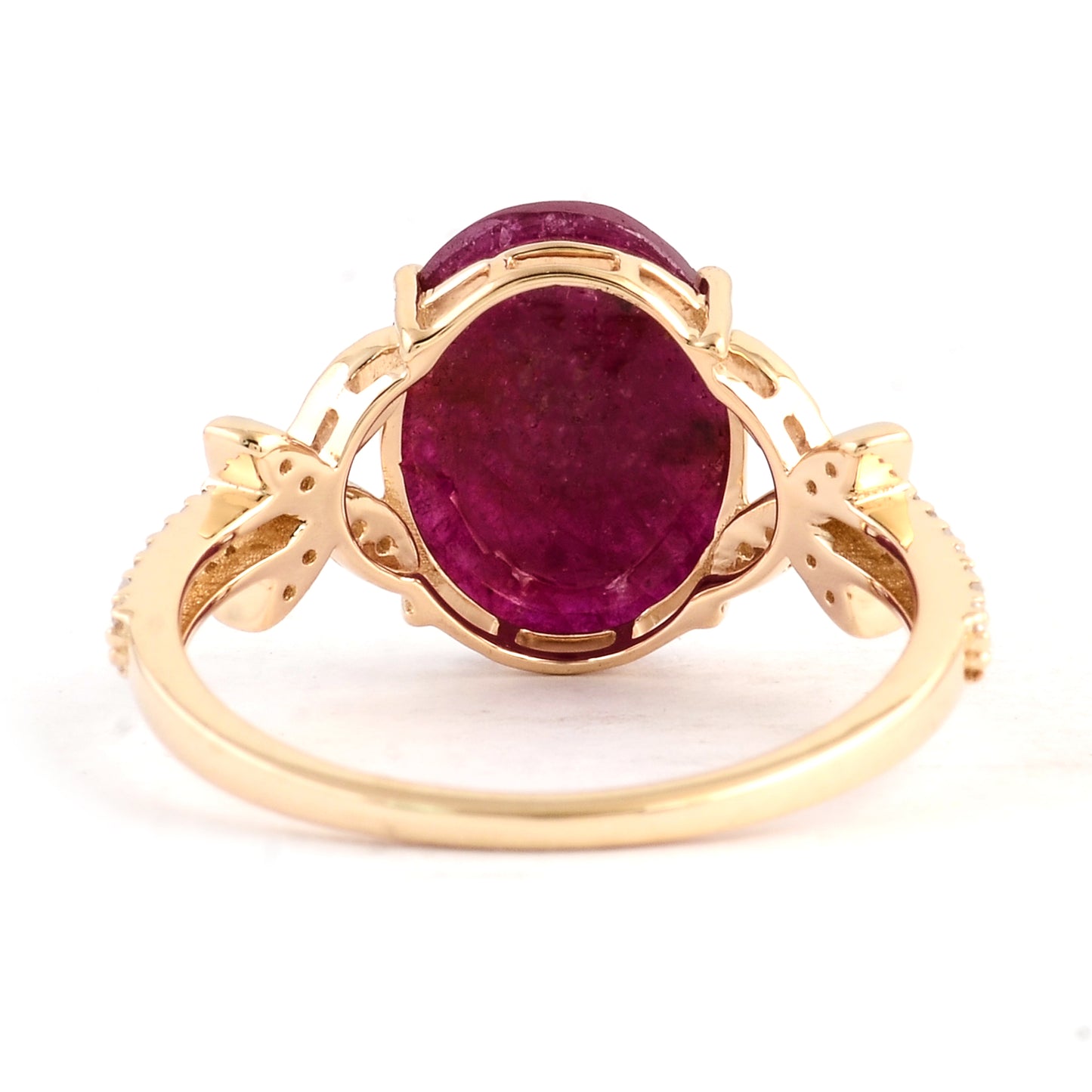2.91 Ct Oval Mixed Cut Natural Corundum Ruby 14K Gold Ring