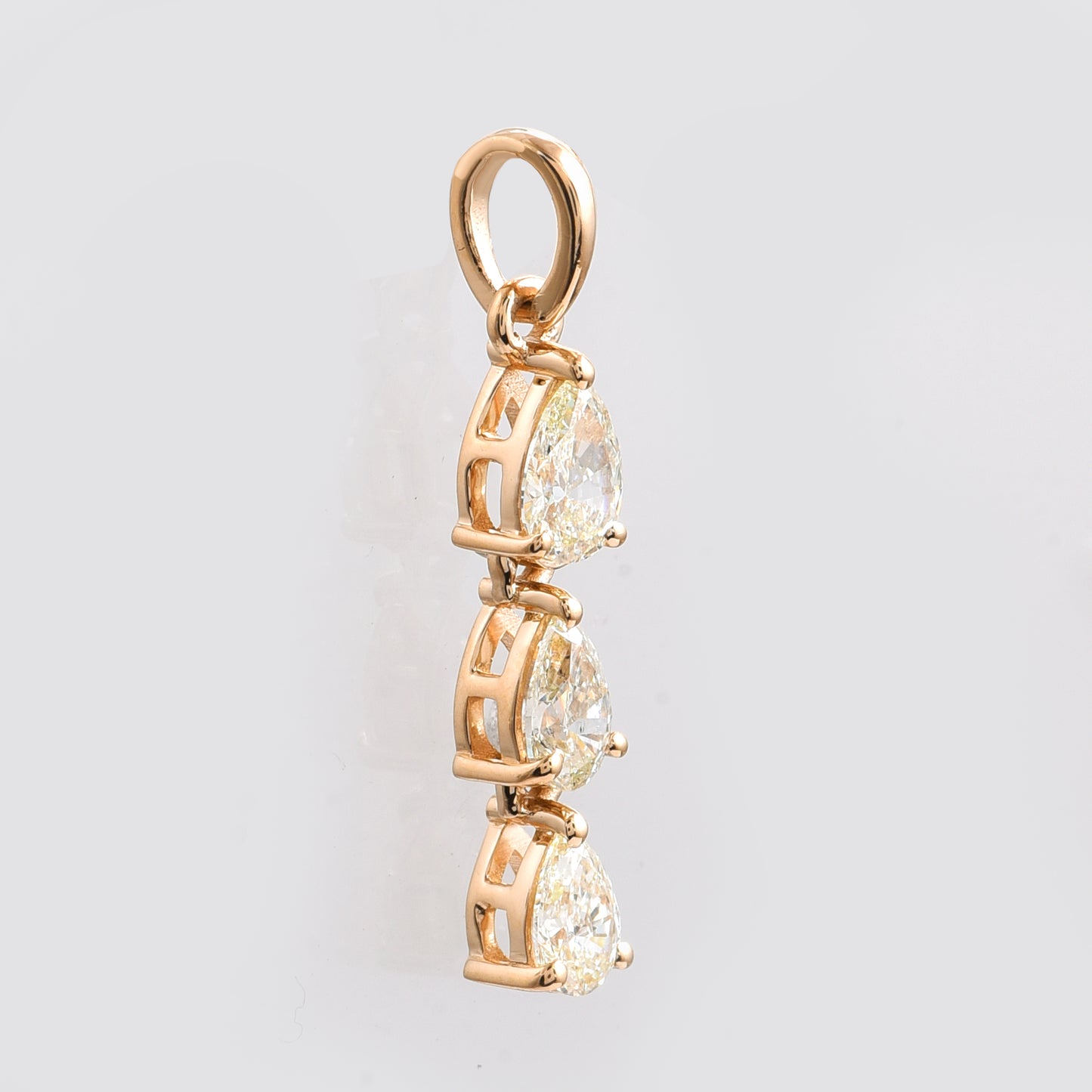 0.53 Ct Pear Diamond 14K Gold Pendant