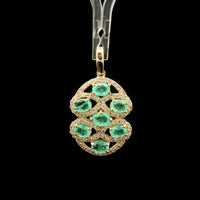 1.35 Ct Oval Emerald 14K Gold Pendant