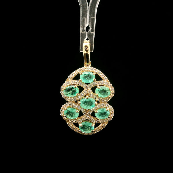 1.35 Ct Oval Emerald 14K Gold Pendant