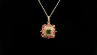 1.29 Ct Square Tourmaline 14K Gold Pendant