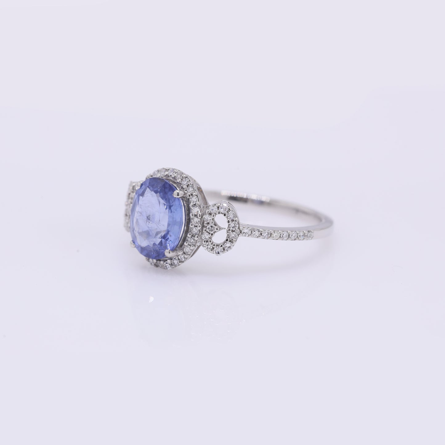 2.00 Ct Oval Mixed Cut Natural Sapphire 950 Platinum Ring