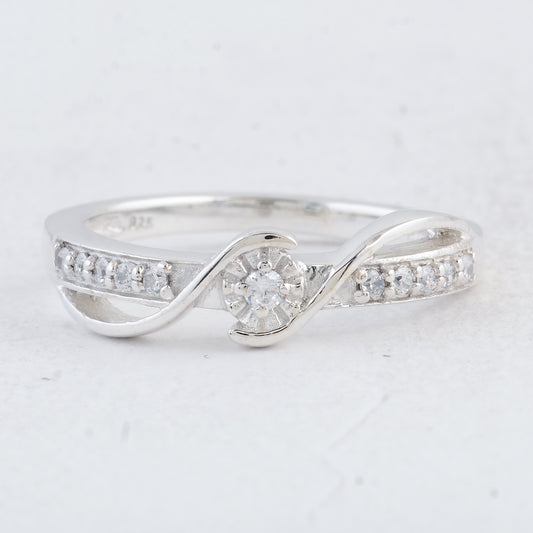 0.30 Ct Round Cubic Zirconia 925 Sterling Silver Ring