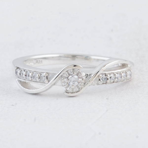 0.30 Ct Round Cubic Zirconia 925 Sterling Silver Ring