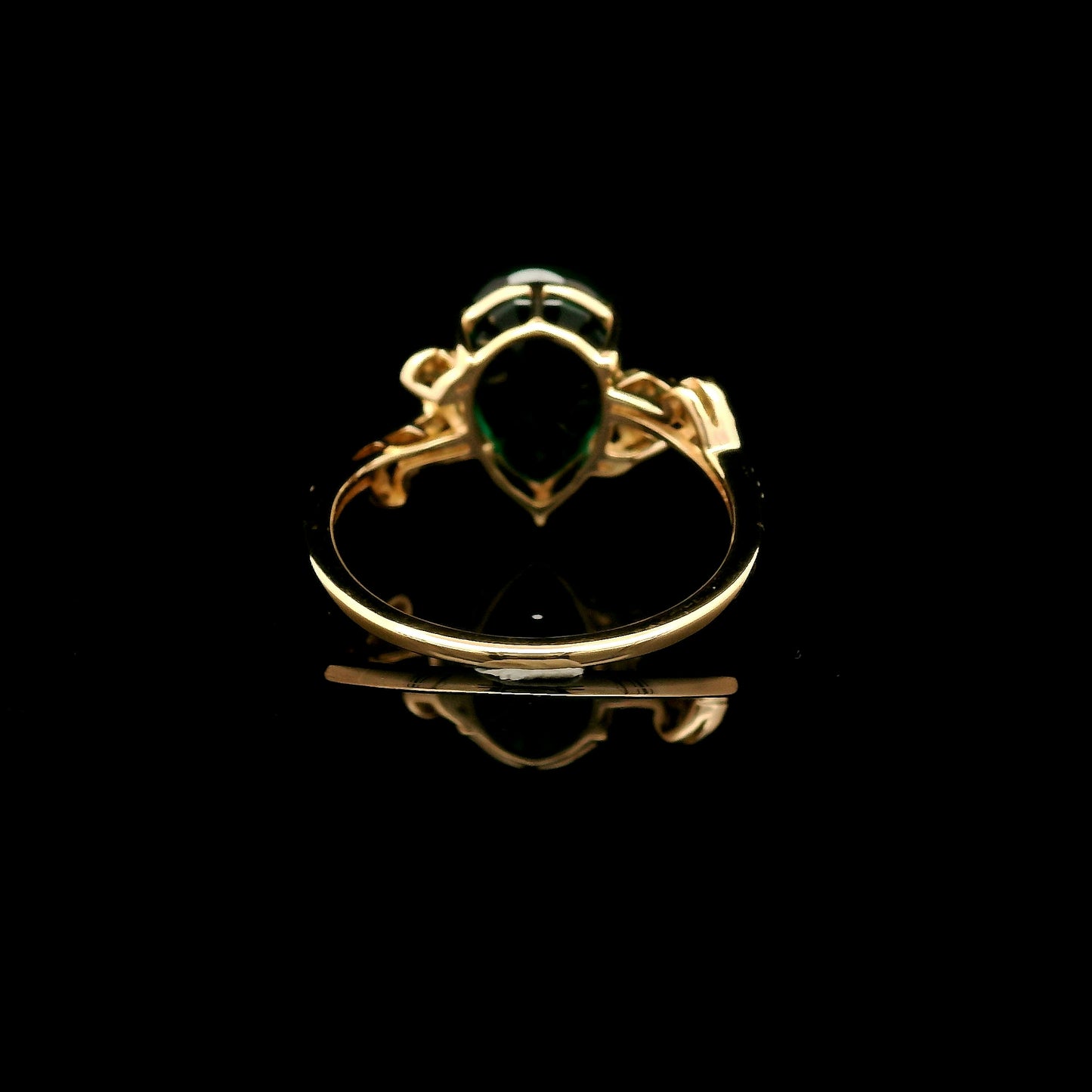 3.35 Ct Pear Mixed Cut Lab Grown Emerald 14K Gold Ring