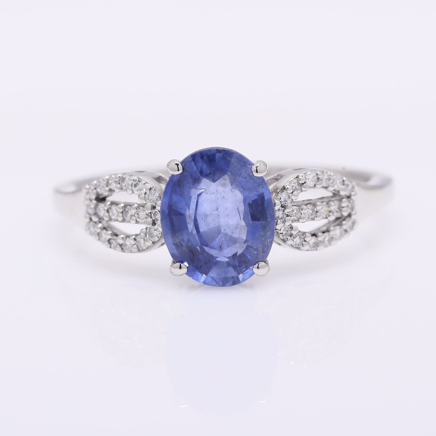 1.85 Ct Oval Mixed Cut Natural Sapphire 950 Platinum Ring
