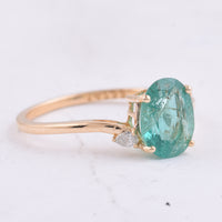 1.18 Ct Oval Natural Emerald 14K Gold Ring