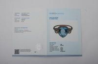 3.06 Ct Pear Mixed Cut Natural Aquamarine 14K Gold Ring