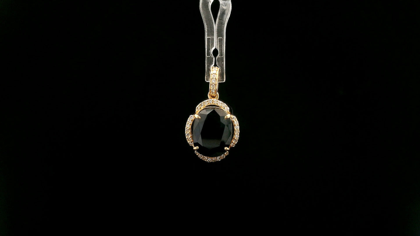 3.38 Ct Cushion Natural Sapphire 14K Gold Pendant