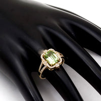 2.66 Ct Octagon Natural Eridot 14K Gold Ring