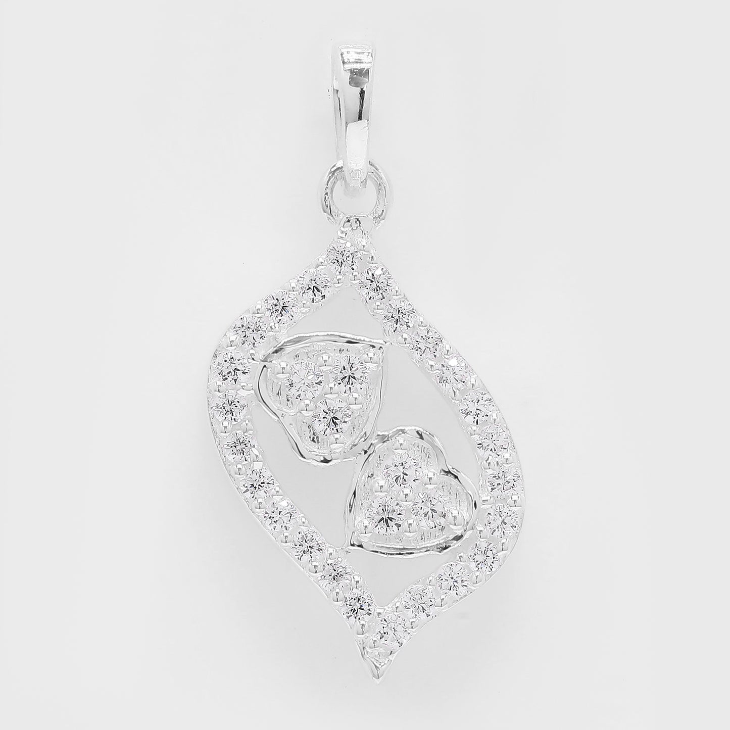 0.78 Ct Round Cubic Zirconia 925 Silver Pendant