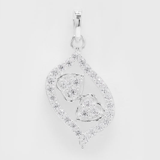 0.78 Ct Round Cubic Zirconia 925 Silver Pendant