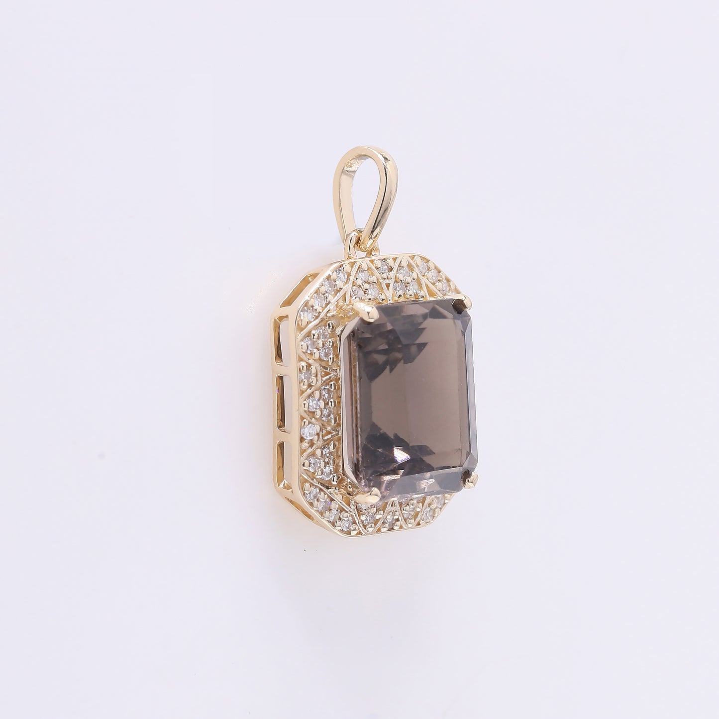 4.64 Ct Octagon Step Cut Natural Tourmaline 14K Gold Pendant