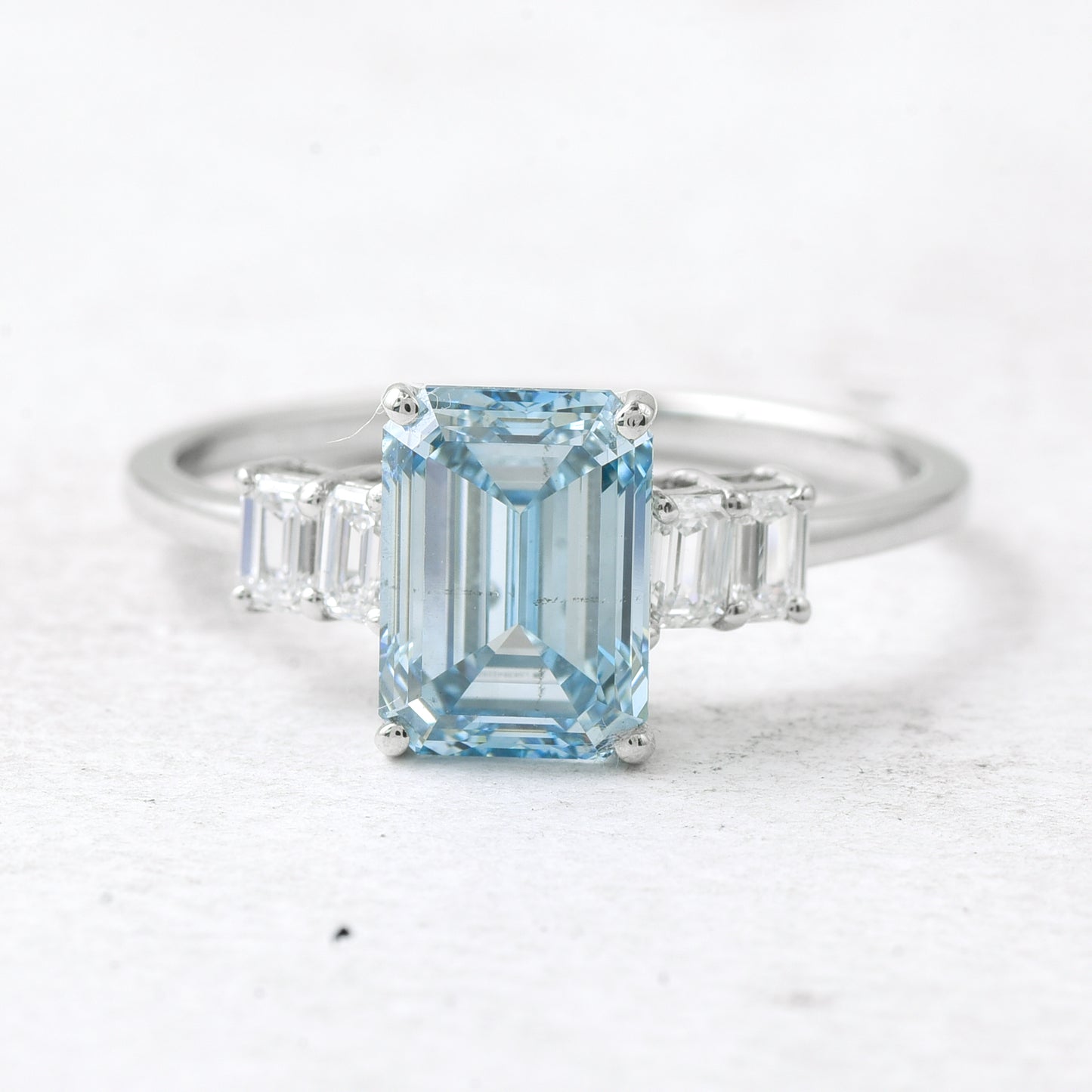 2.41 Ct Octagon Lab Grown Diamond 950 Platinum Ring