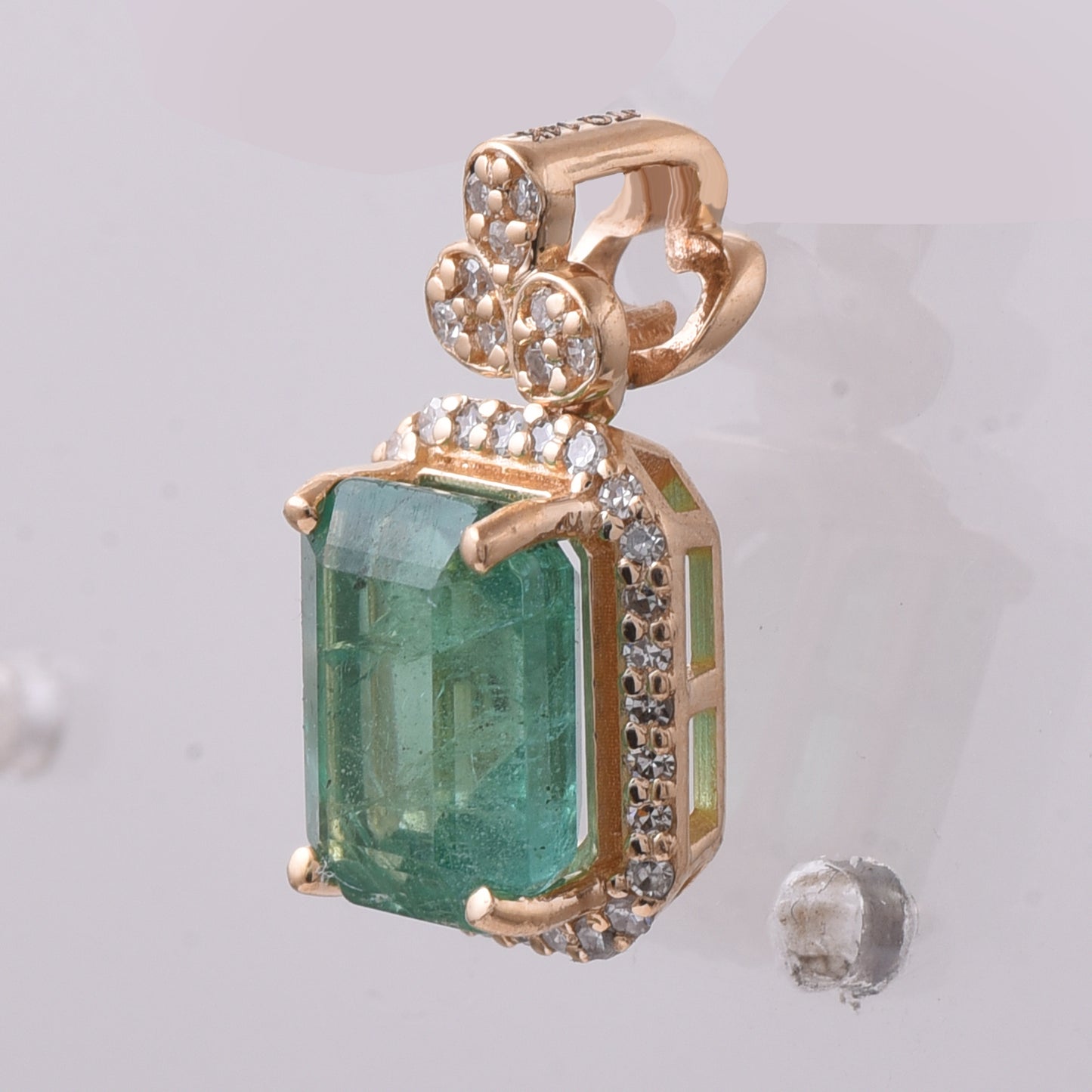 1.83 Ct Octagon Emerald 14K Gold Pendant